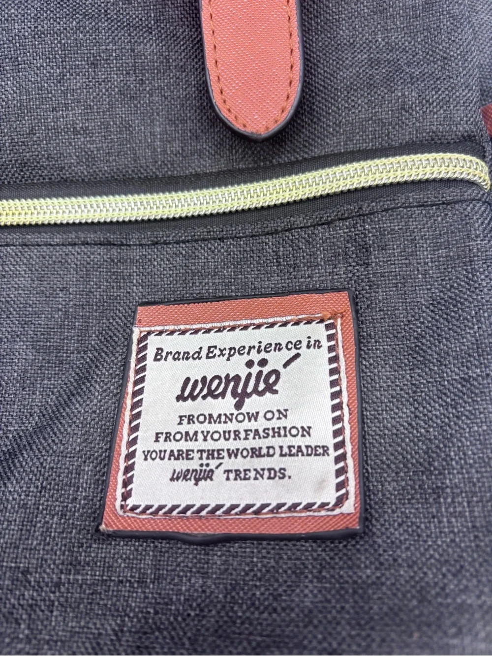 Charcoal Canvas Men's Backpack with Brown Trim
